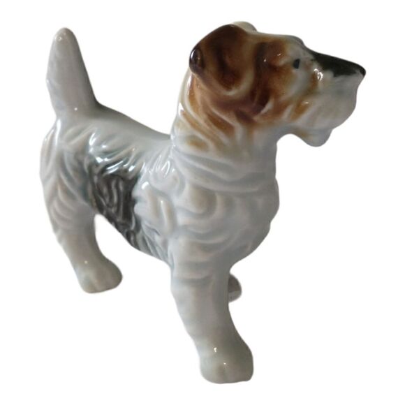 Vintage Porcelain Terrier Figure Japan Dog Wired Haired Kerry Blue Airedale. - Picture 8 of 16
